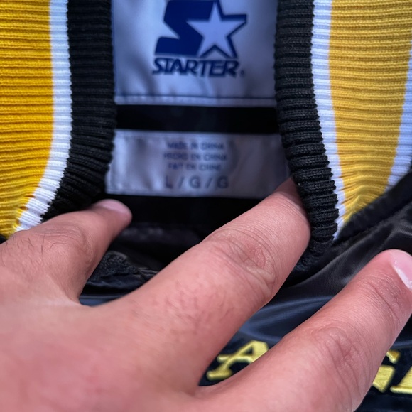 STARTER Los Angeles Lakers black satin jacket Large - Picture 6 of 6